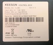 KEESON CU380 CONTROL UNIT LABEL EXAMPLE