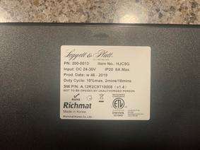 RICHMAT HJC9G CONTROL BOX LABEL